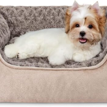 Rectangle Dog Bed for Large Medium Small Dogs Machine Washable Sleeping Sofa Non-Slip Bottom Breathable Soft Puppy Bed Durable Orthopedic  Pet Cuddler, Multiple Size, Beige