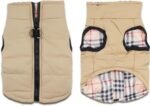 Small Dog Coats Warm Winter Dog Jacket Pet Dog Jackets Puppy Cold Weather Coat Pet Clothes for Small Dogs, Khaki, X-Small