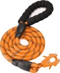2/4/5/6FT Dog Leash, Heavy Duty Rope Leashes, Reflective Nylon Pet Lead with Aluminum Quick Release/Locking Tactical Frog Clip for Small Medium and Large Dogs, Orange, 1/2 inch